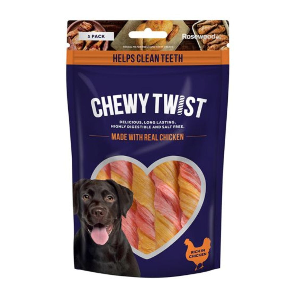 ROSEWOOD Chewy Twists Dog Treats With Chicken (115 gr)