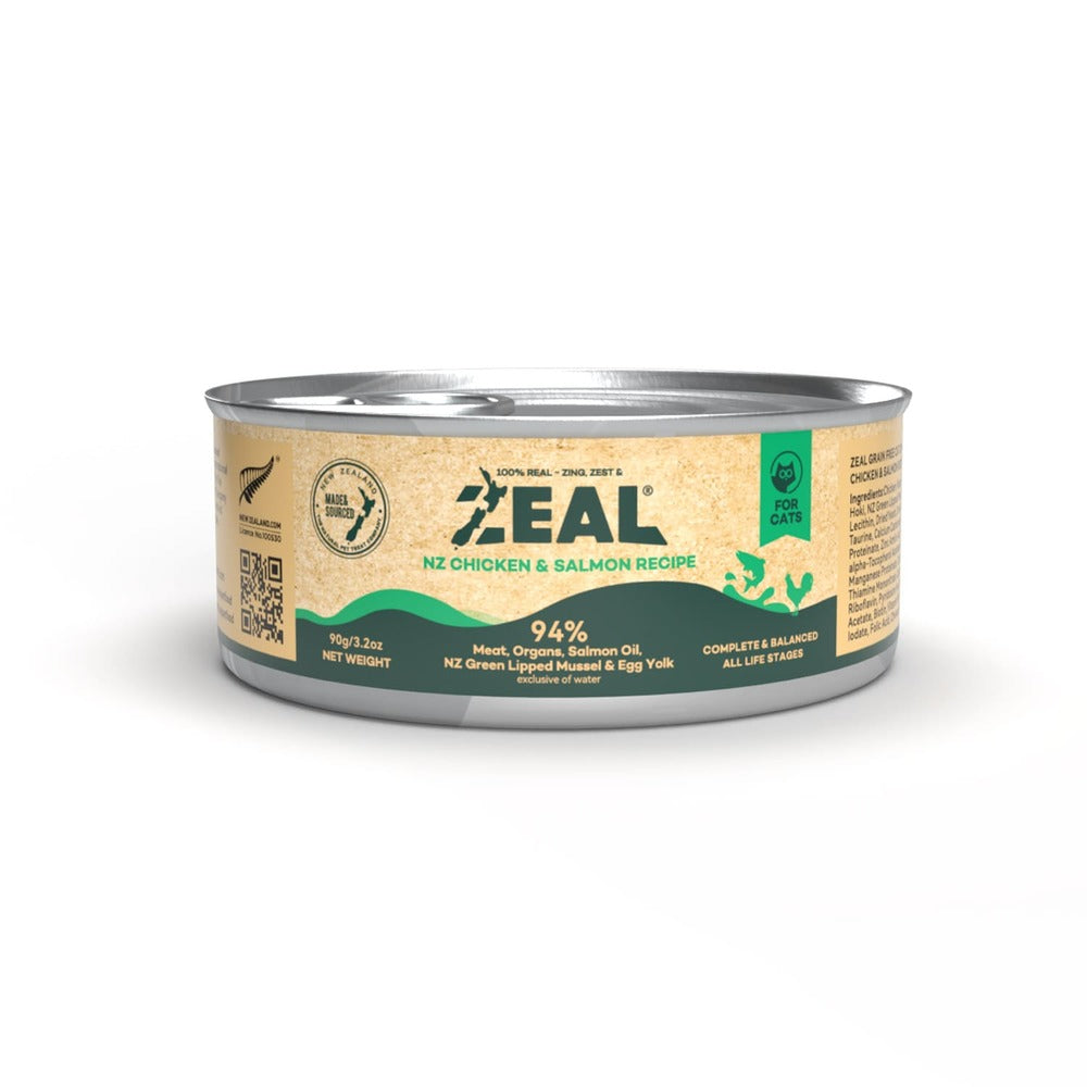 ZEAL Grain Free Chicken & Salmon Cat Wet Food (90 gr Tin)