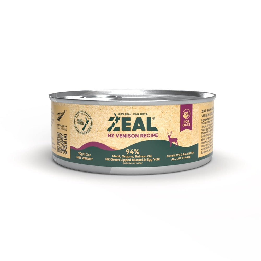 ZEAL Grain Free Venison Cat Wet Food (90gr Tin)