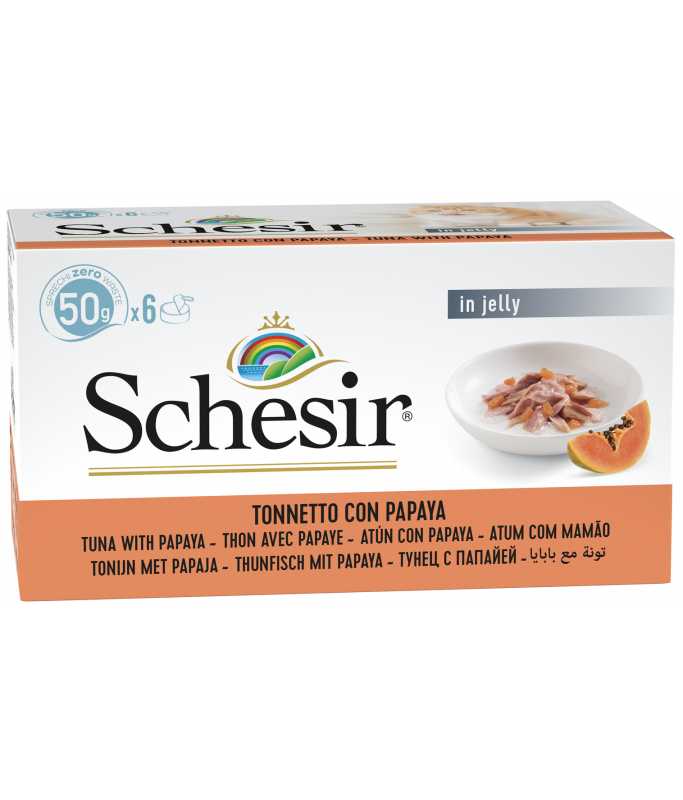 SCHESIR Wet Cat Food In Jelly Multipack Various Flavours (6x50gr Tins)