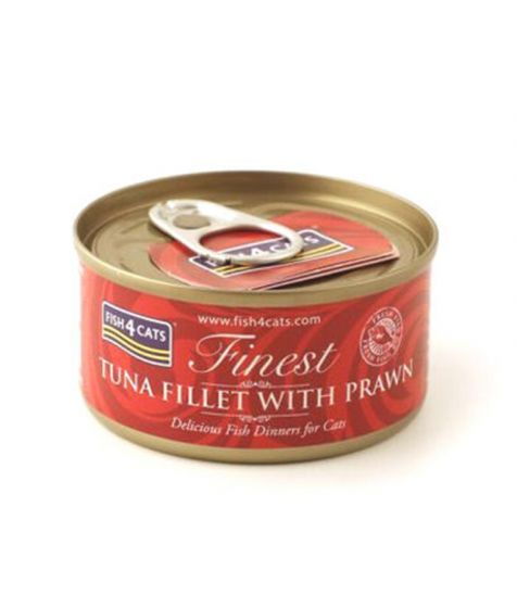 FISH4CATS Tuna Fillet with Prawn (70gr Tin)