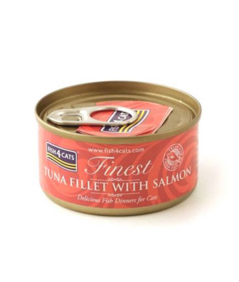 FISH4CATS Tuna Fillet with Salmon (70gr Tin)