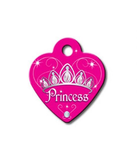 ID TAG - Pink Heart with Princess ( Small)