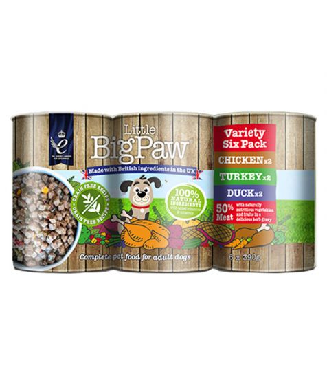 LITTLE BIG PAW Variety Pack Dog Wet Food (6x390gr Tins)