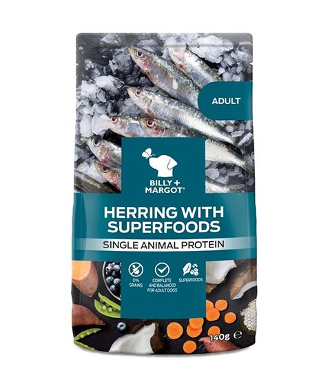 BILLY+MARGOT Adult Herring with Superfoods (140gr Pouch)