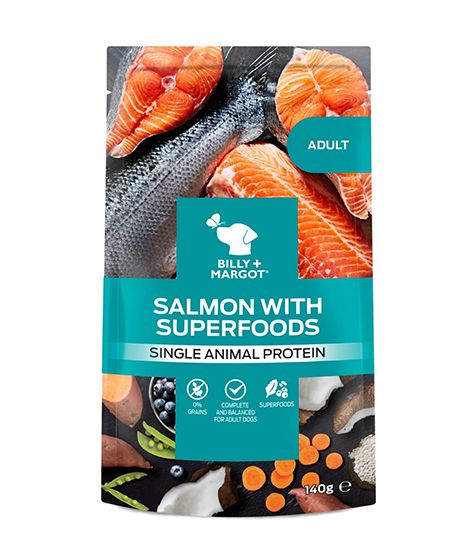 BILLY+MARGOT Adult Salmon with Superfoods (140gr Pouch)