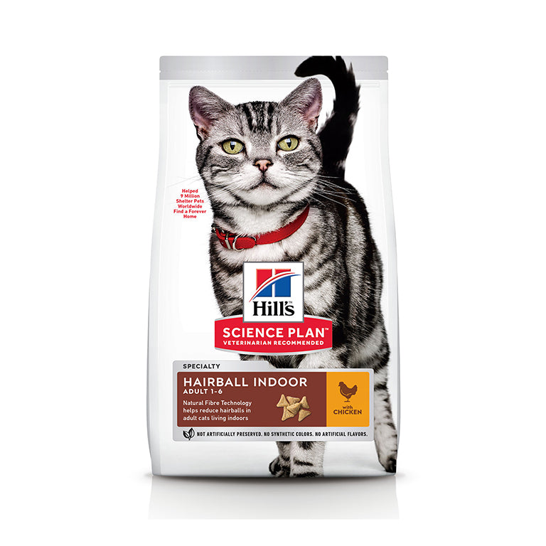 HILL'S Science Plan Hairball Indoor Adult Cat Dry Food With Chicken
