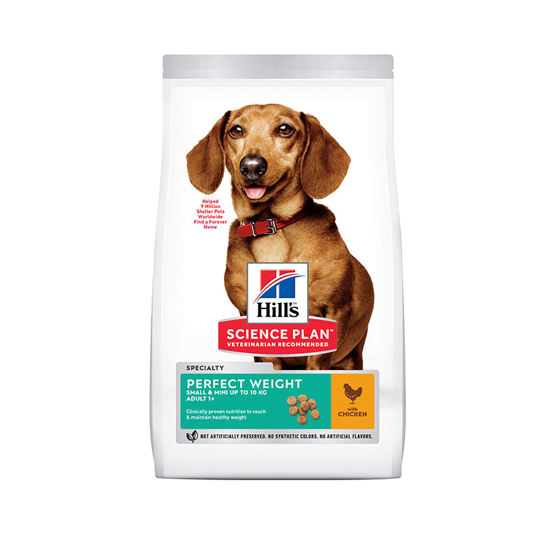 HILL'S Science Plan Perfect Weight Small & Mini Adult Dog Dry Food With Chicken (1.5kgs)