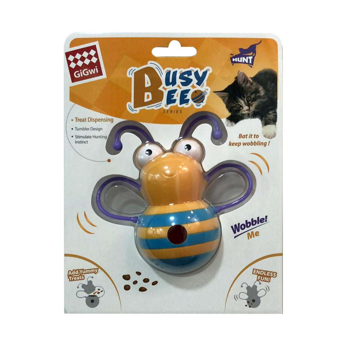 GIGWI Busy Bee Treat Dispenser Infused Catnip Oil