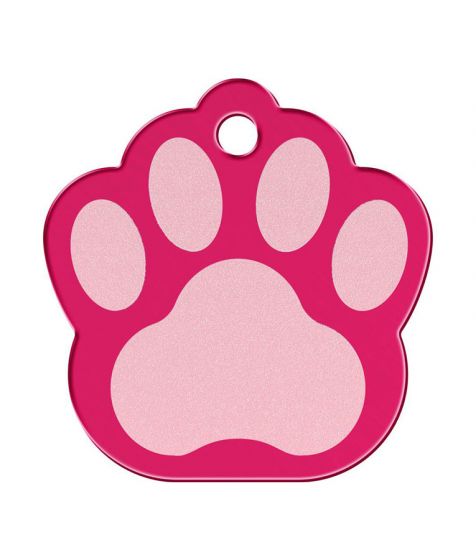 ID TAG - Two-Tone Painted Brass Paw (Various Colors)