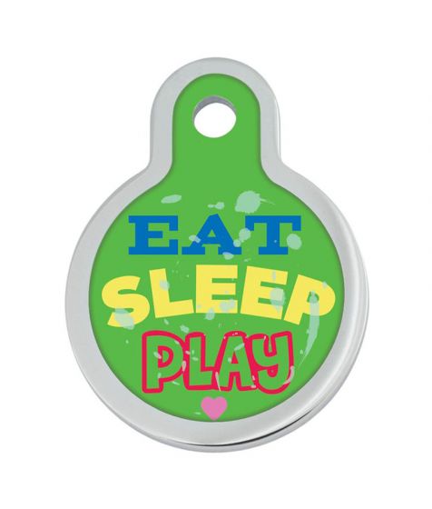 ID TAG - Eat Play Sleep Raised Edge Cirlce (Small)