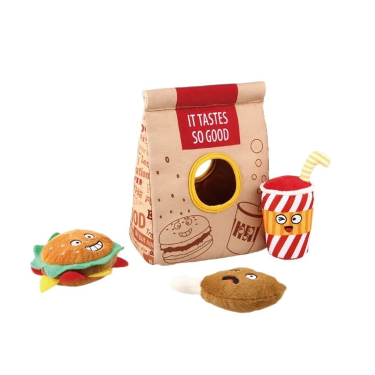 GIGWI Hide & Seek Fast Food Bag (4 Pack)