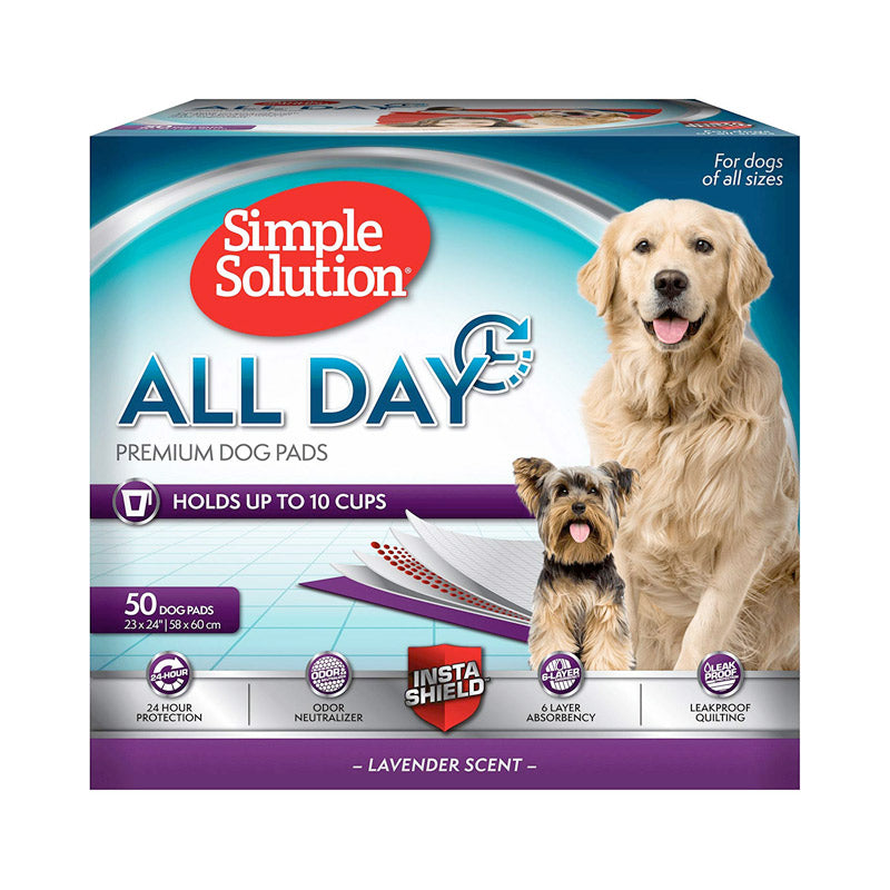SIMPLE SOLUTION All Day 6-Layer Premium Dog Pads 23 x 24in (Pack of 50)
