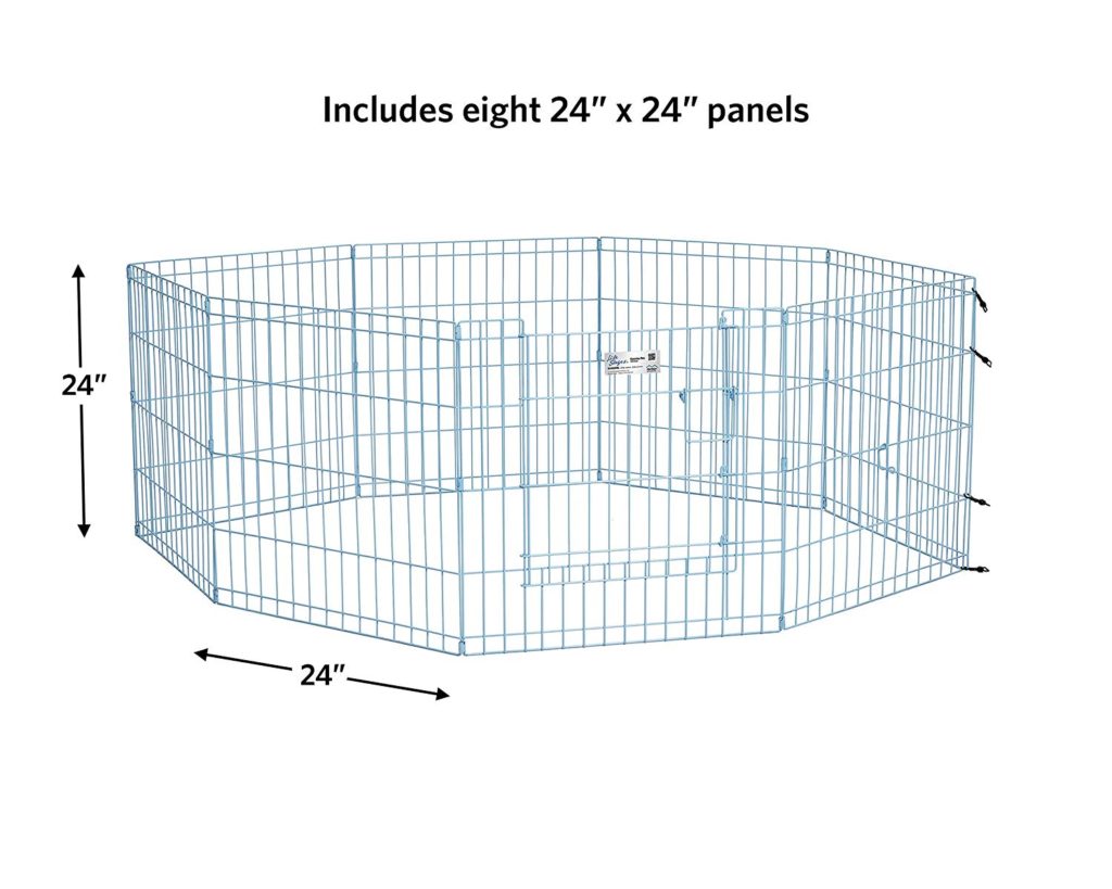 MIDWEST Blue Exercise Pen with Door 24