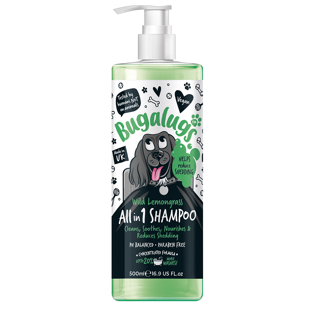 BUGALUGS Wild Lemongrass All in 1 Dog Shampoo (500ml)