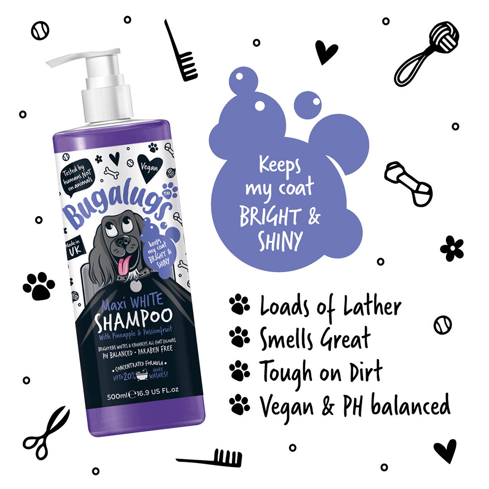 BUGALUGS Maxi White Dog Shampoo (500ml)
