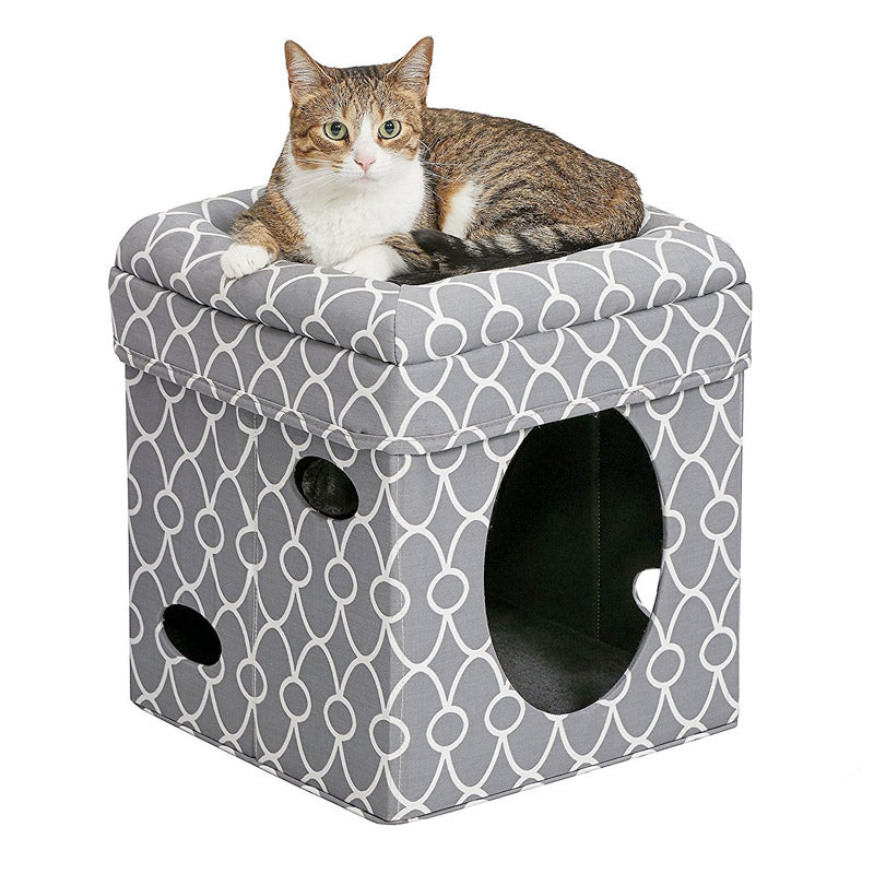 MIDWEST Curious Cat Cube Grey