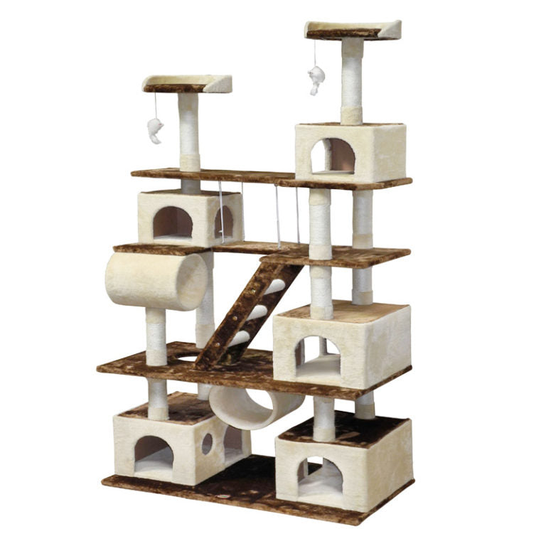 GO PETCLUB Cat Tree Climber with Swing 87″