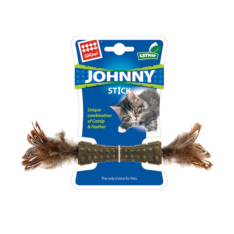 GIGWI Catnip "Johnny Stick" Double Side with Natural Feather