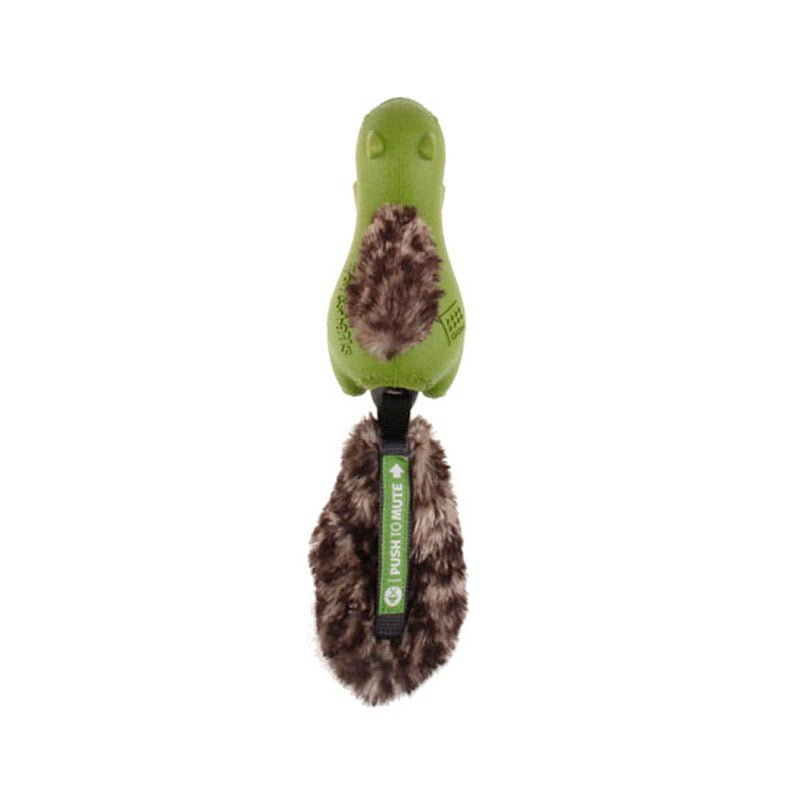 GIGWI Forestail 'Push to Mute' with Plush Tail Squirrel (Green)
