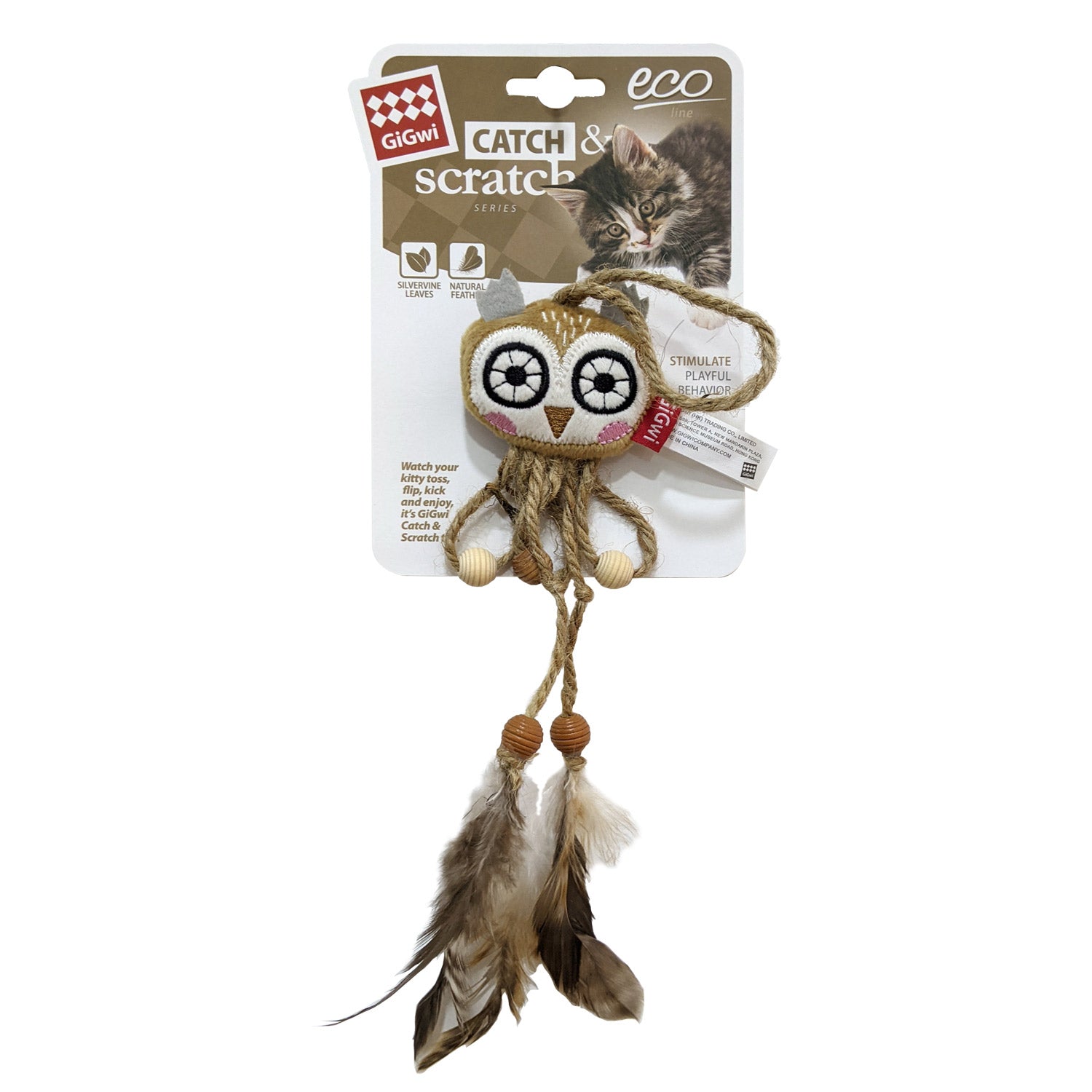 GIGWI Catch & Scratch Eco Line with Feathers (Owl)