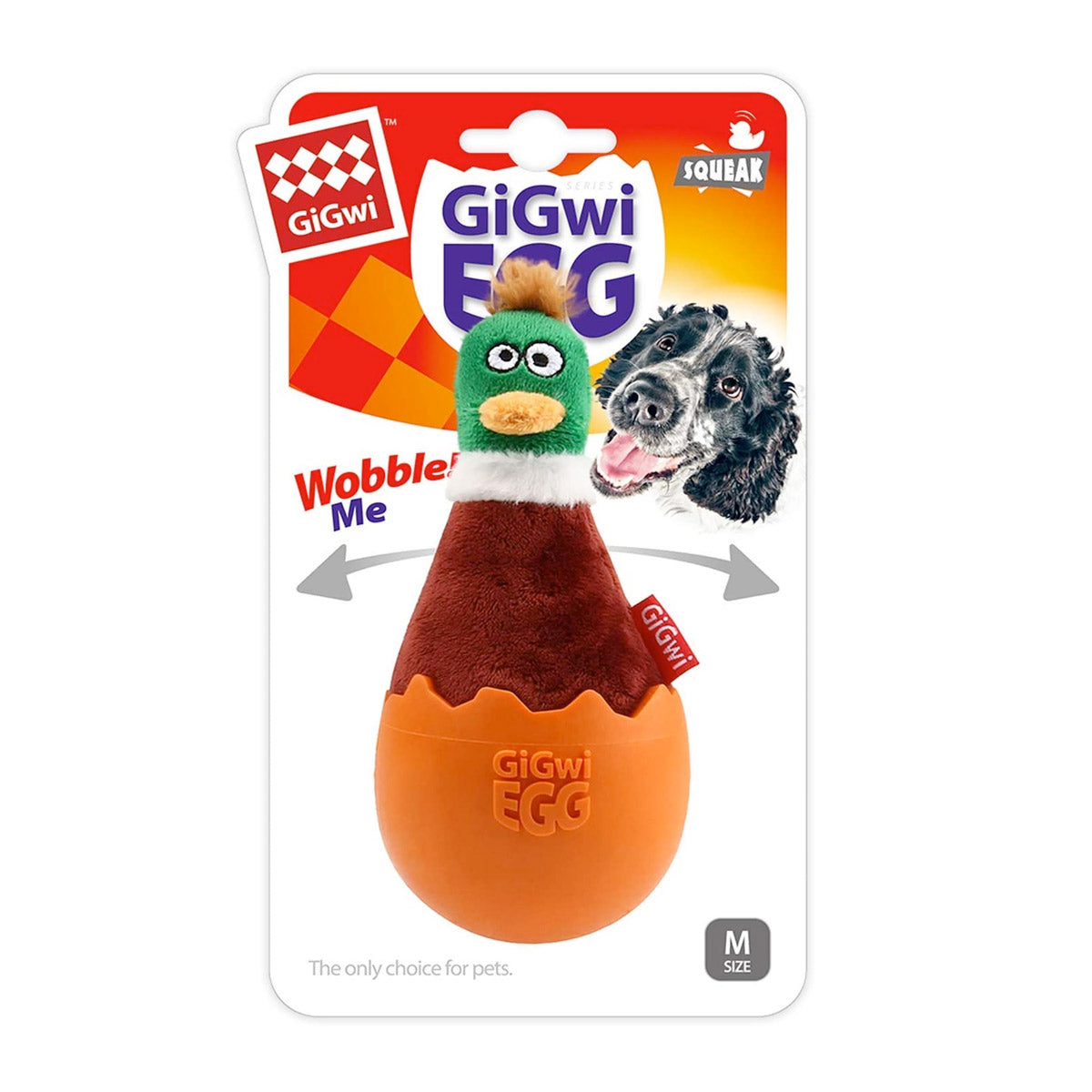 GIGWI EGG Wobble Fun Duck (Medium)