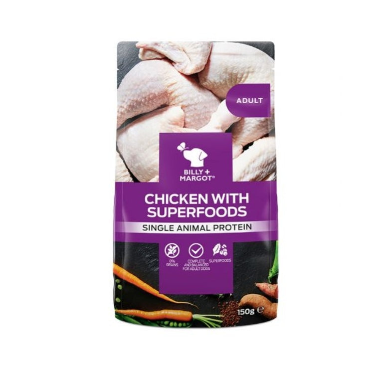 BILLY+MARGOT Adult Chicken with Superfoods (150gr Pouch)