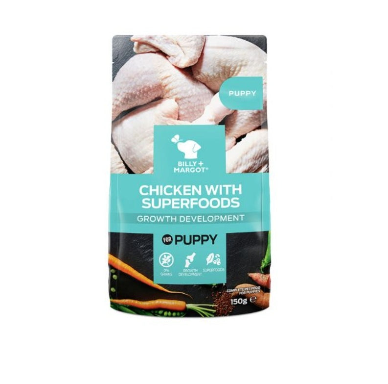 BILLY+MARGOT Puppy Chicken with Superfoods (150gr Pouch)