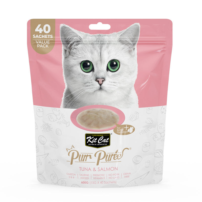 KIT CAT Purr Puree Tuna & Salmon (40 Sachets Value Pack)