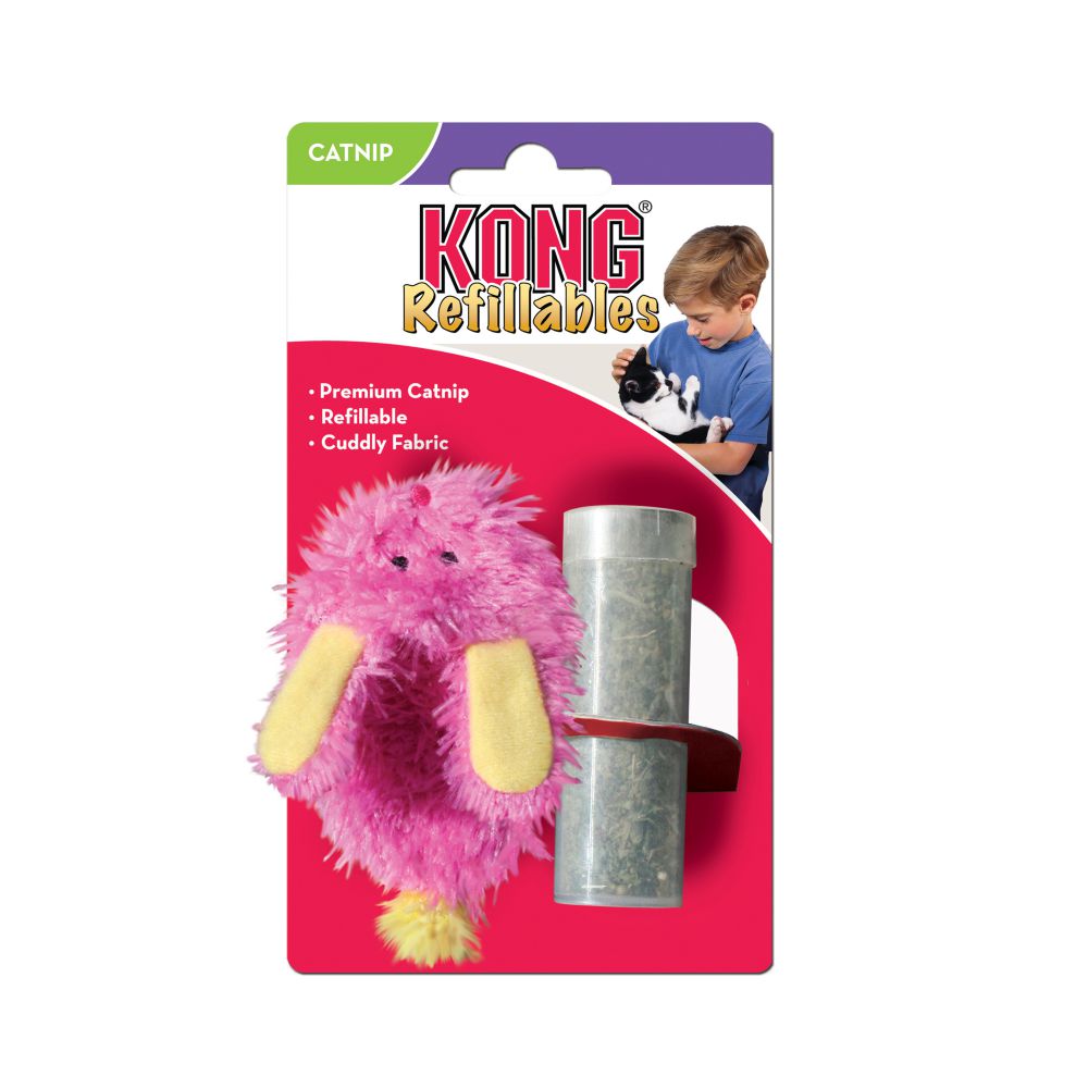 KONG Cat Toy Fuzzy Slipper Catnip Refillable