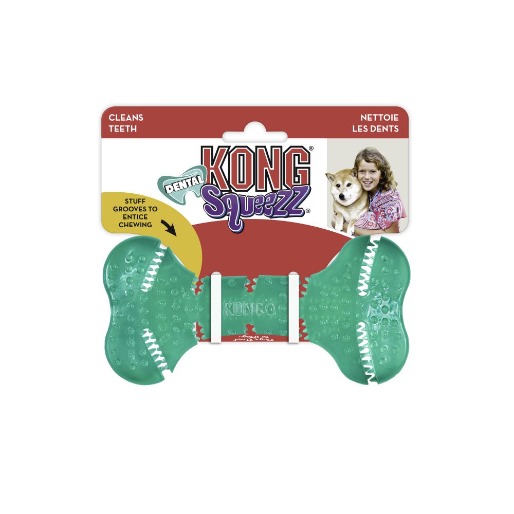 KONG Squeezz Dental Bone Dog Toy (Medium)