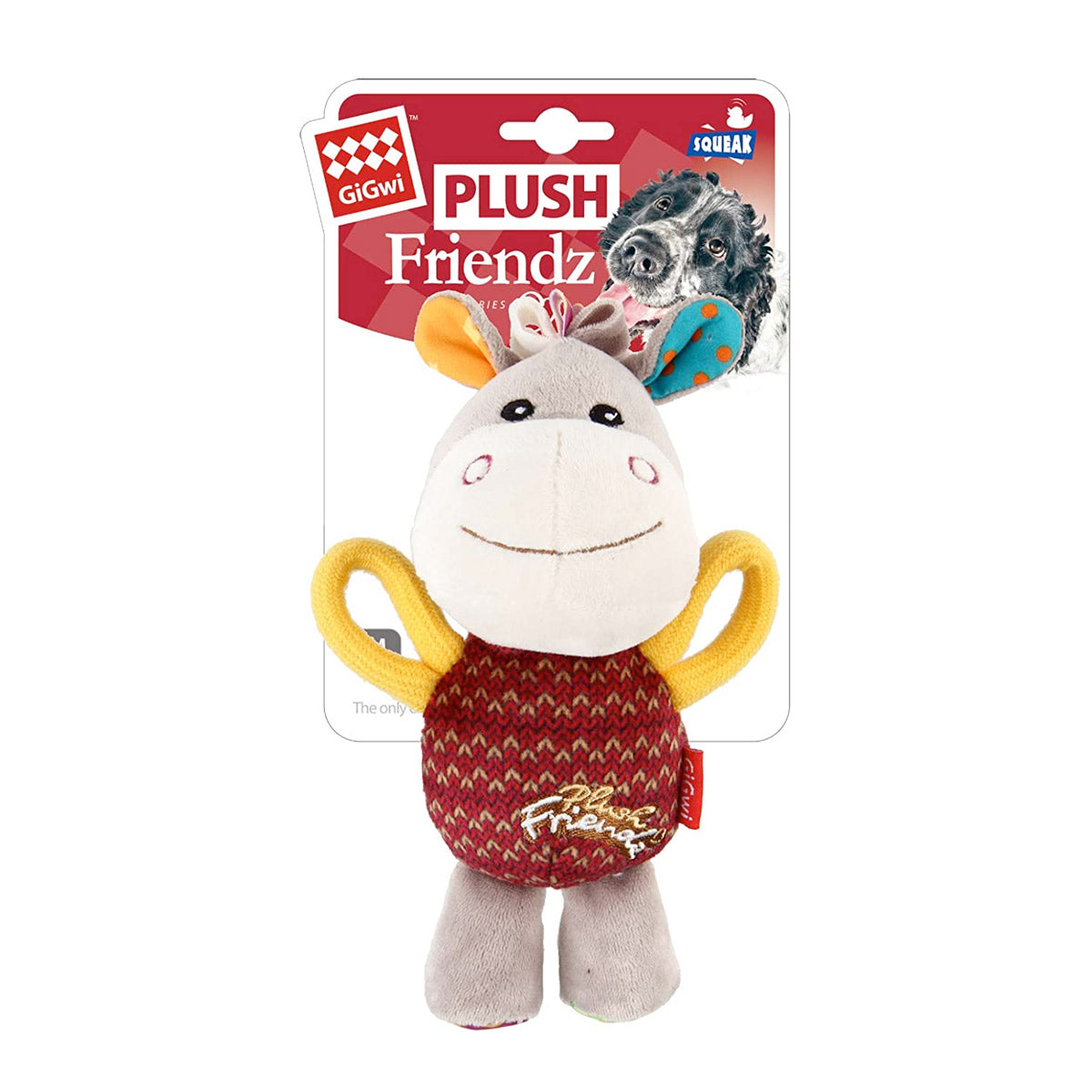 GIGWI Plush Friendz with Squeaker inside (Donkey)