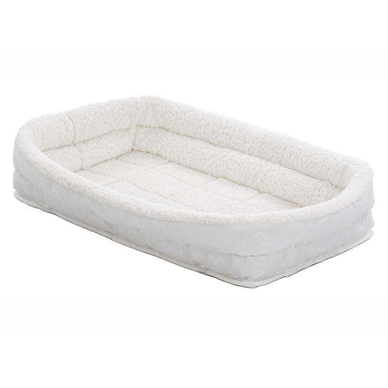 MIDWEST QuietTime Deluxe Fleece White Double Bolster Bed