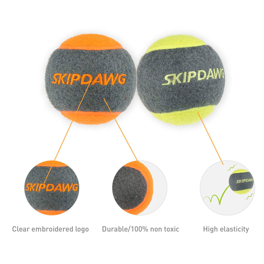 SKIPDAWG Squeaky Tennis Balls (Pack of 4)