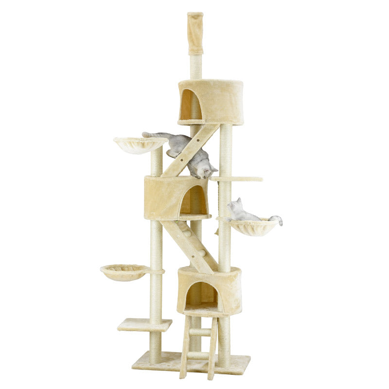 GO PETCLUB Three Condo Cat Tree (Size 127Wx41Lx233-260H)