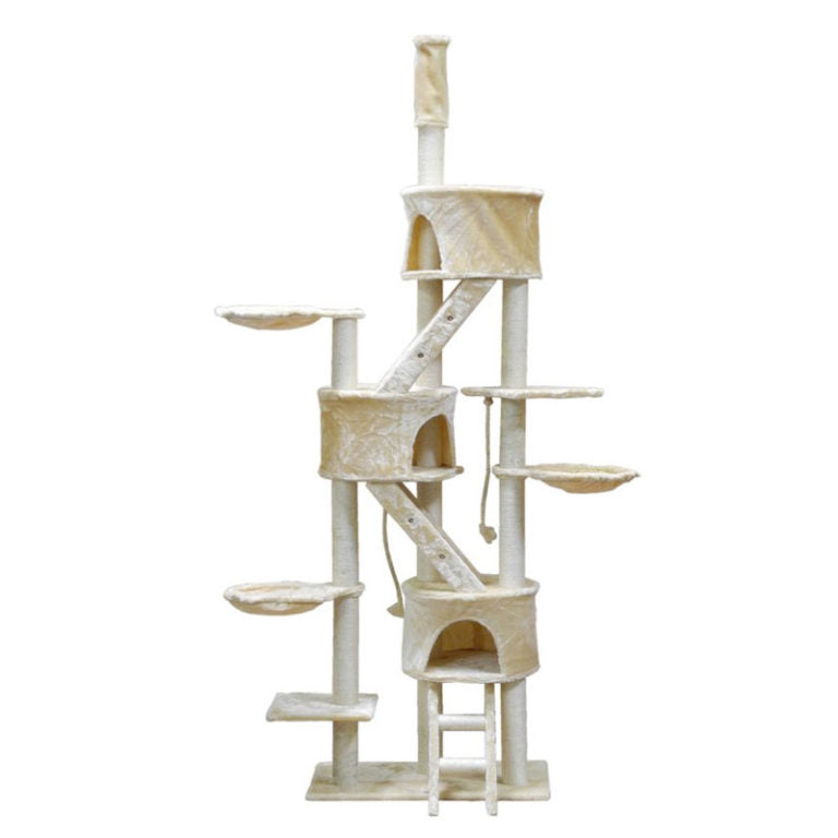 GO PETCLUB Three Condo Cat Tree (Size 127Wx41Lx233-260H)