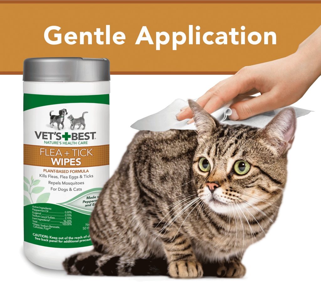 VET'S BEST Flea + Tick Dog & Cat Wipes (50count)