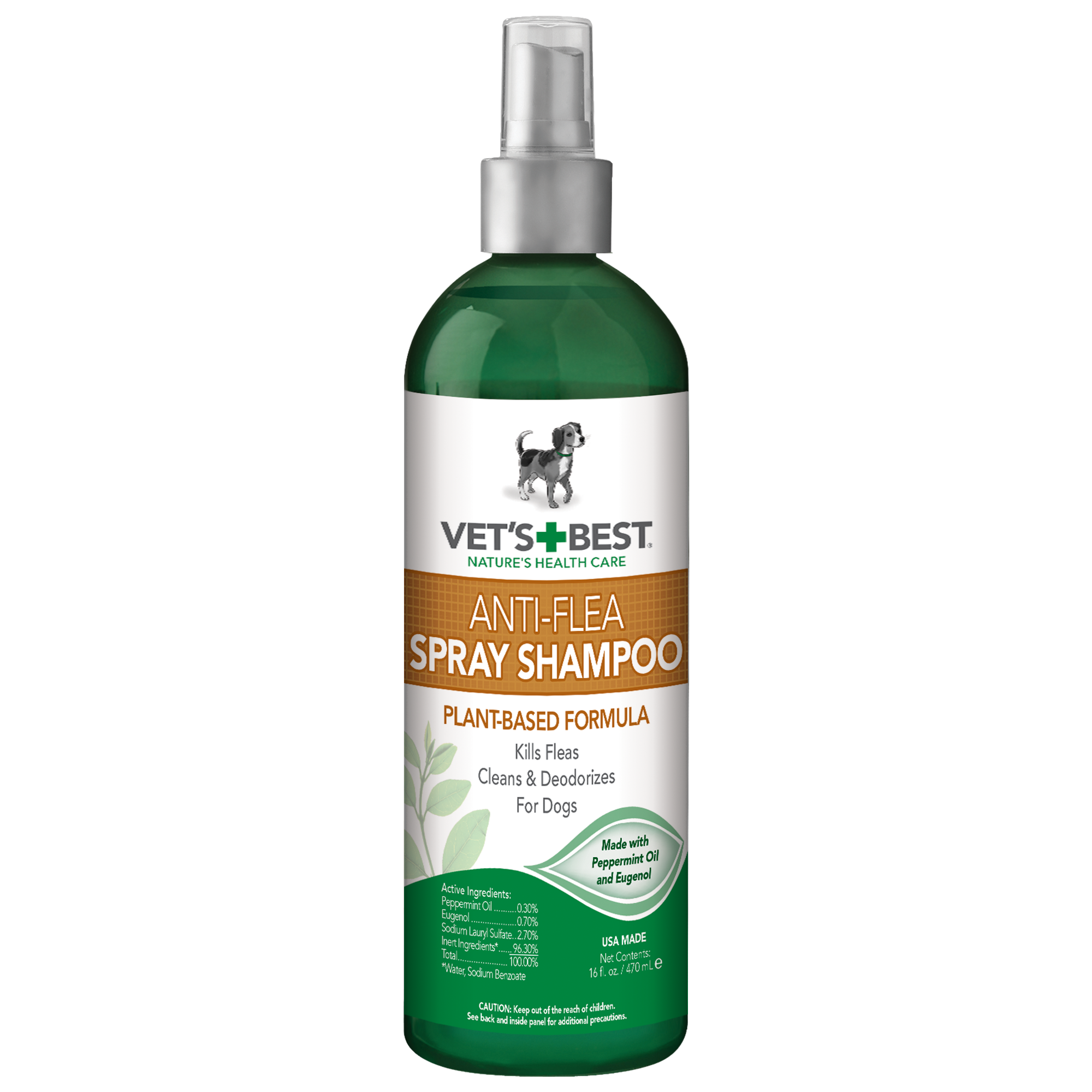 VET'S BEST Natural Anti-Flea Easy Spray Shampoo 470ml