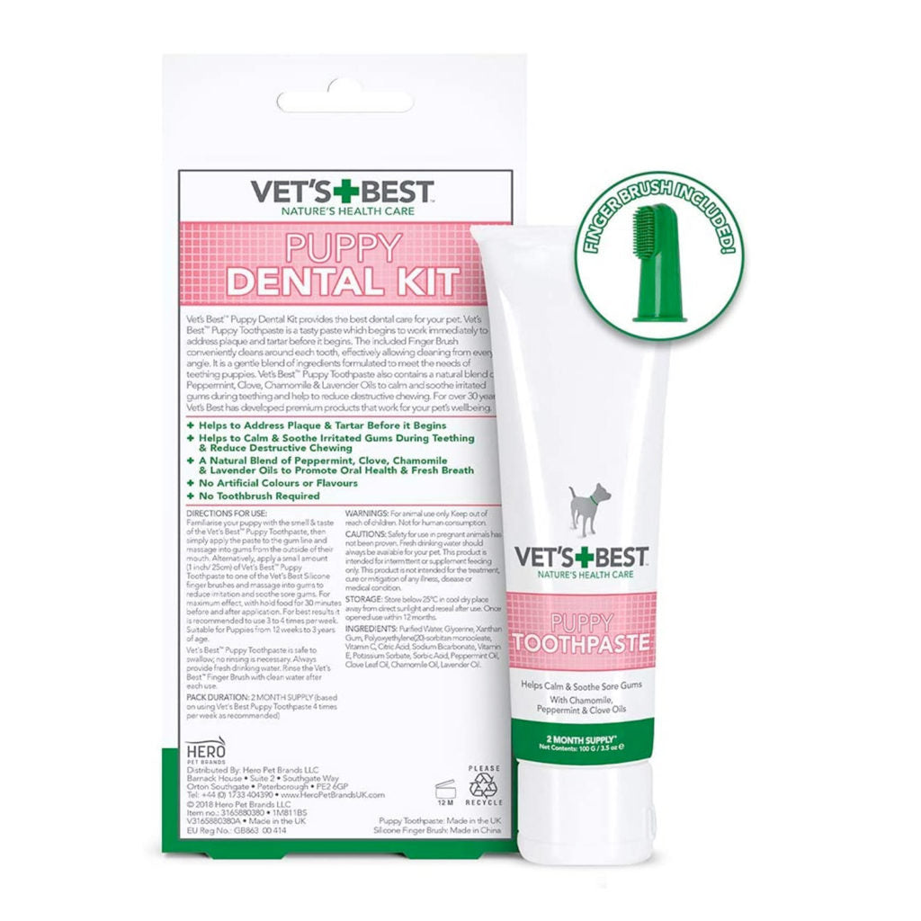 VET'S BEST Puppy Toothpaste with Silicon Finger Brush