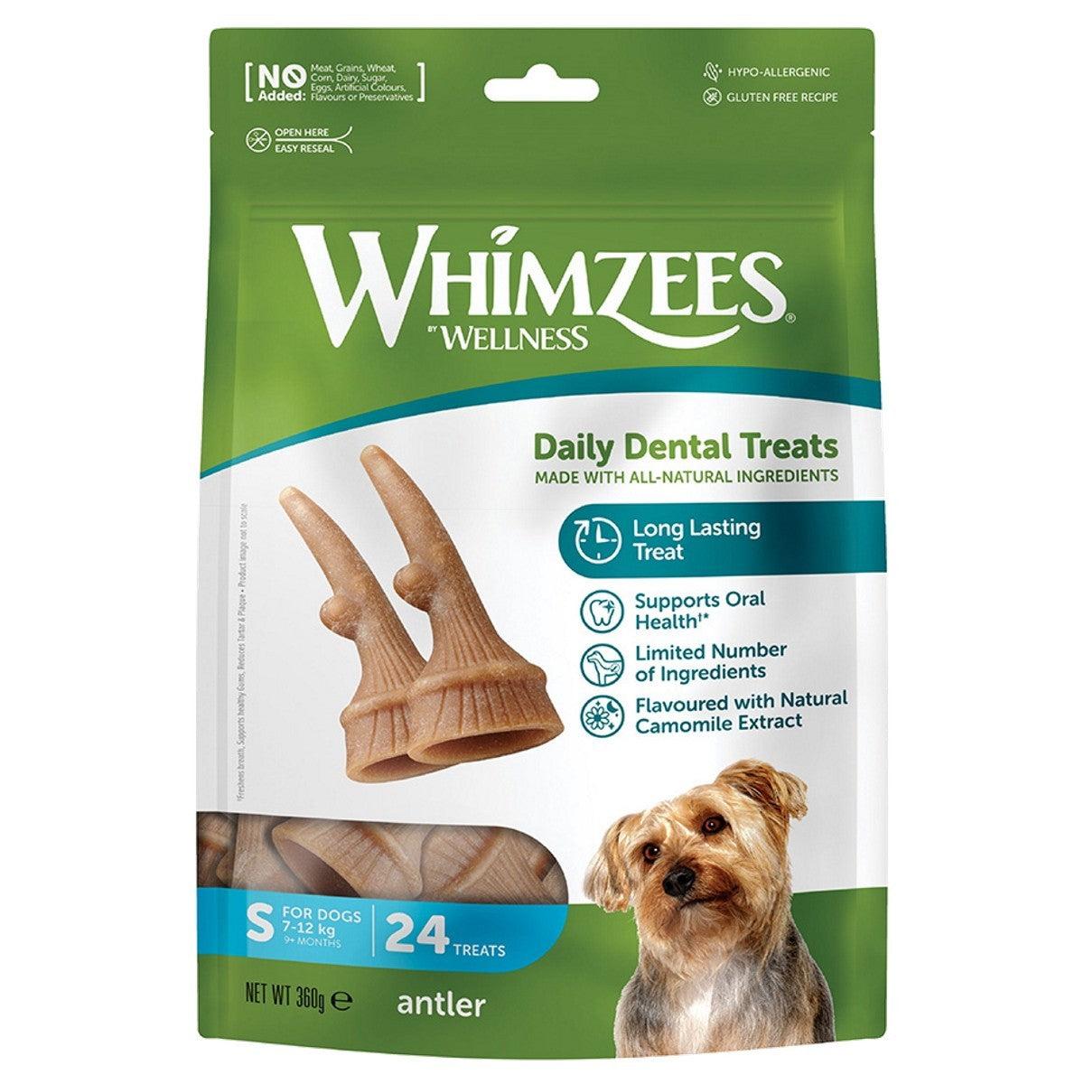 WHIMZEES Antler Natural Dental Chews Small (24pcs)