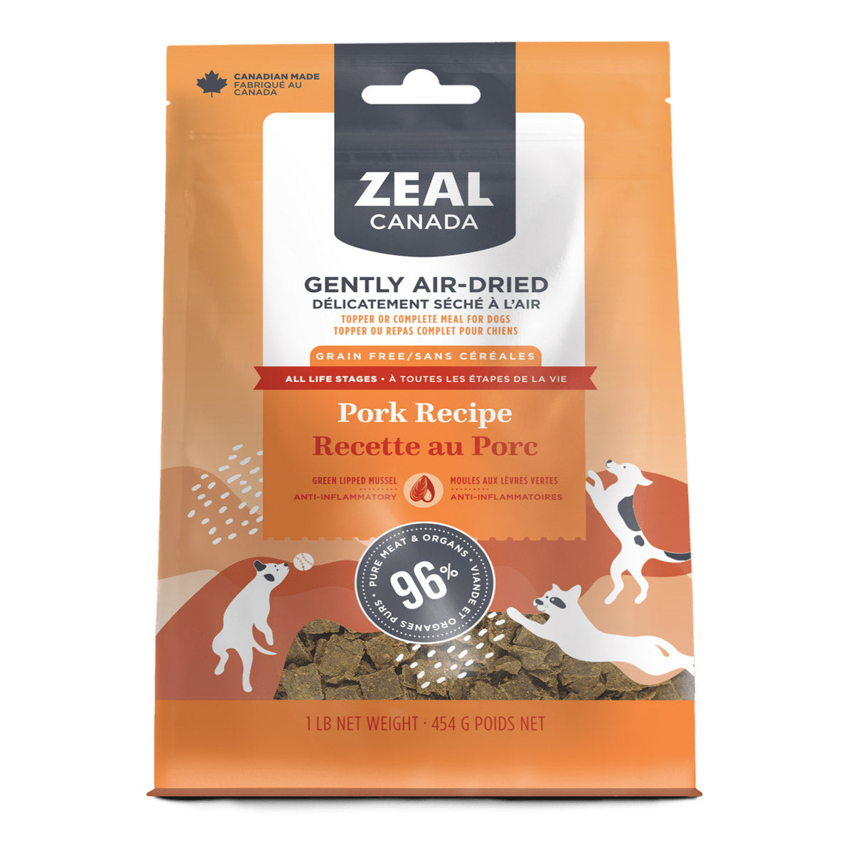 ZEAL CANADA Gently Air Dried Pork for Dogs (1kg)