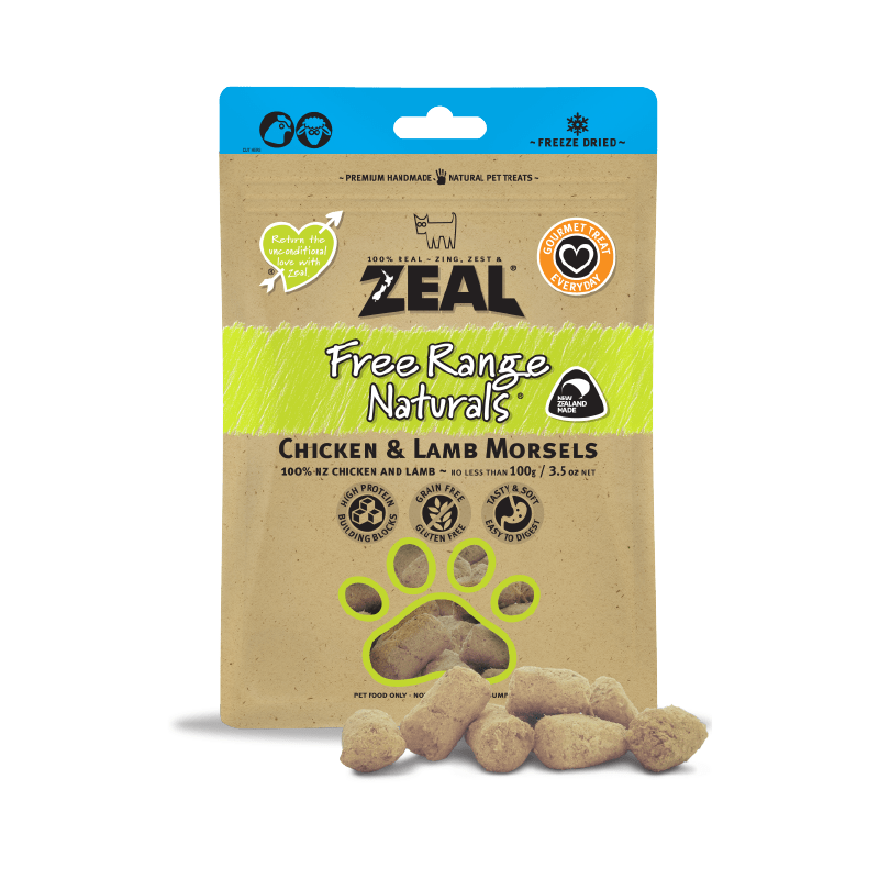 ZEAL Free Range Naturals Chicken & Lamb Morsels 100gr