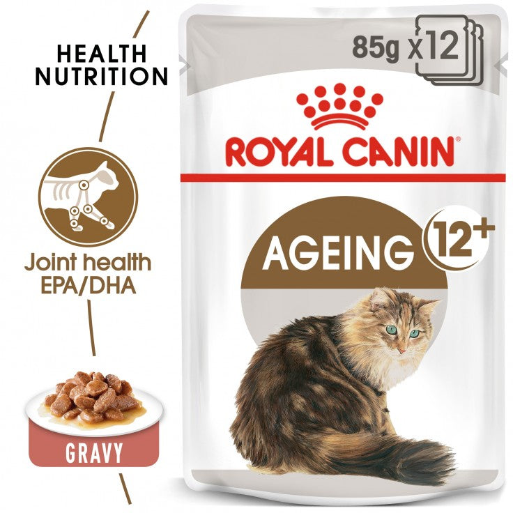 ROYAL CANIN Ageing 12+ Wet Food Gravy (12 Pouches)