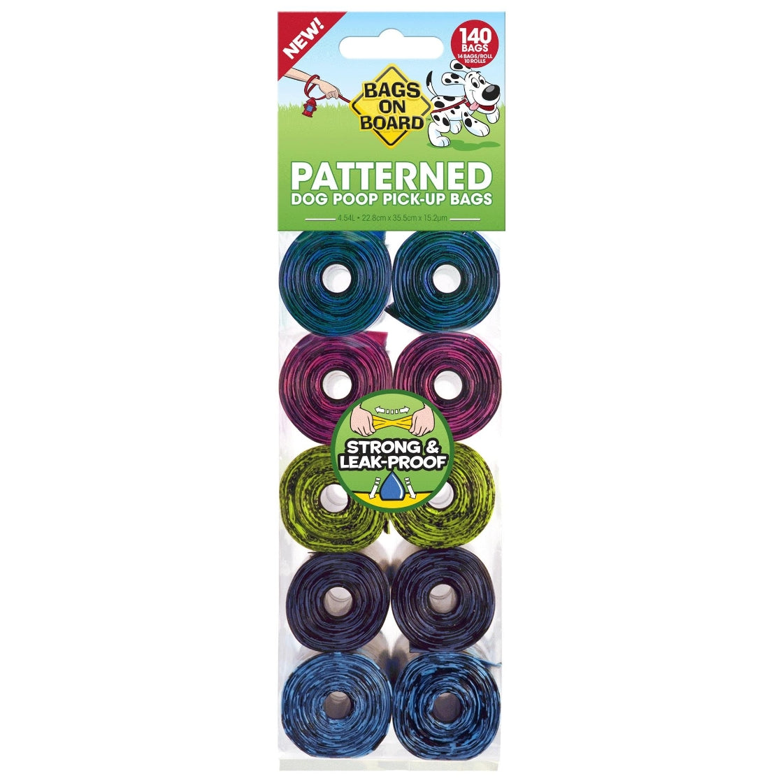 BAGS ON BOARD Refill Pack Patterened Print (14 bags x 10 Rolls)