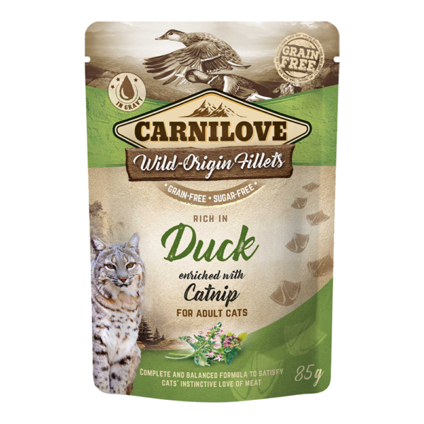 CARNILOVE Duck Enriched With Catnip For Adult Cats (24 Pouches)