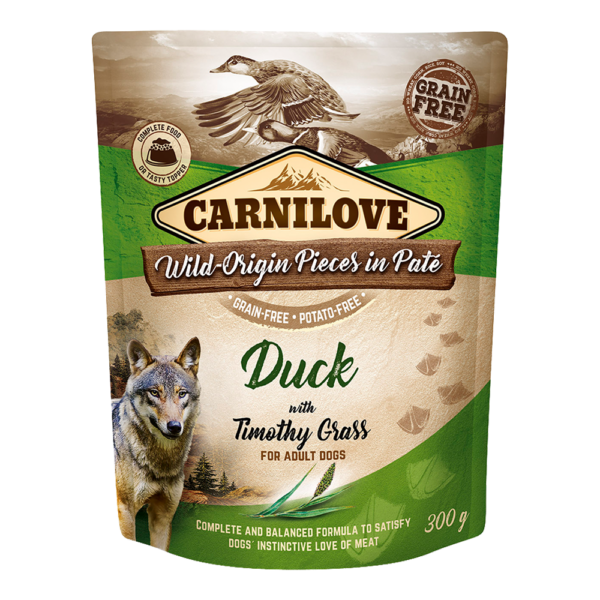 CARNILOVE Duck With Timothy Grass For Adult Dogs (12 Pouches)