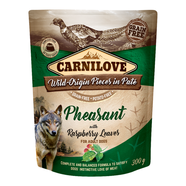 CARNILOVE Pheasant With Raspberry Leaves For Adult Dogs (12 Pouches)