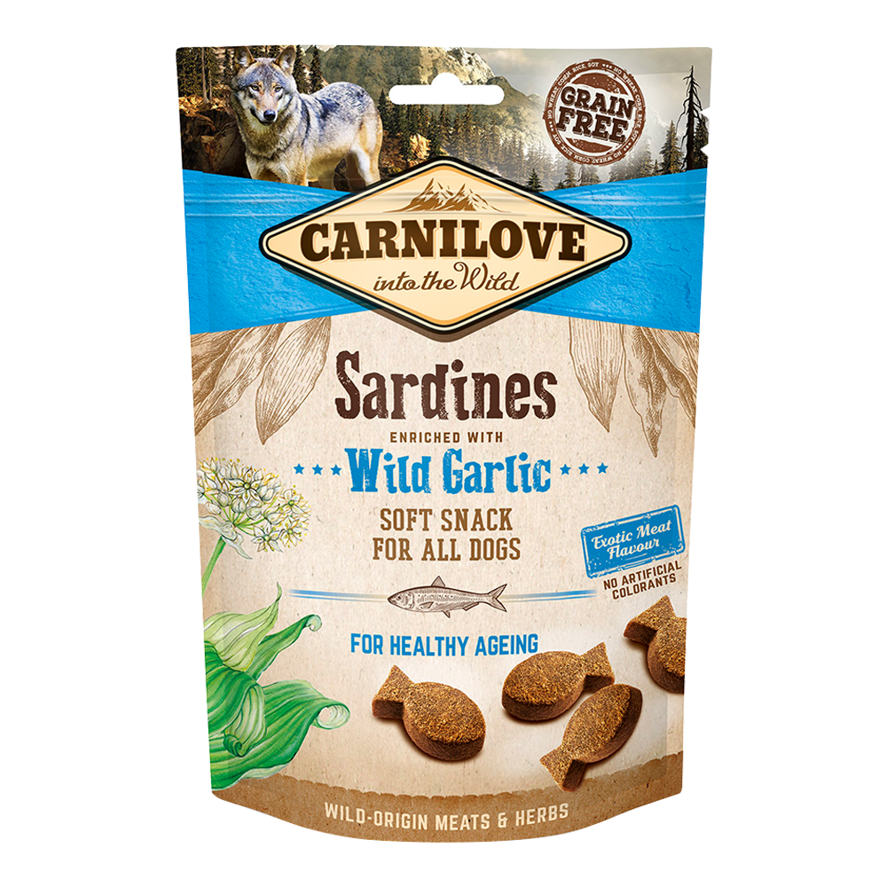 CARNILOVE Sardines & Wild Garlic Soft Snack For Dogs (200gr)