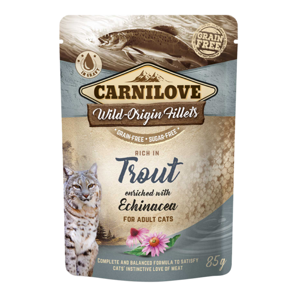 CARNILOVE Trout Enriched With Echinacea For Adult Cats (24 Pouches)
