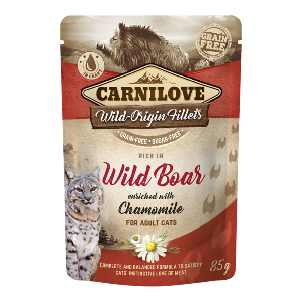 CARNILOVE Wild Boar Enriched With Chamomile For Adult Cats (24 Pouches)